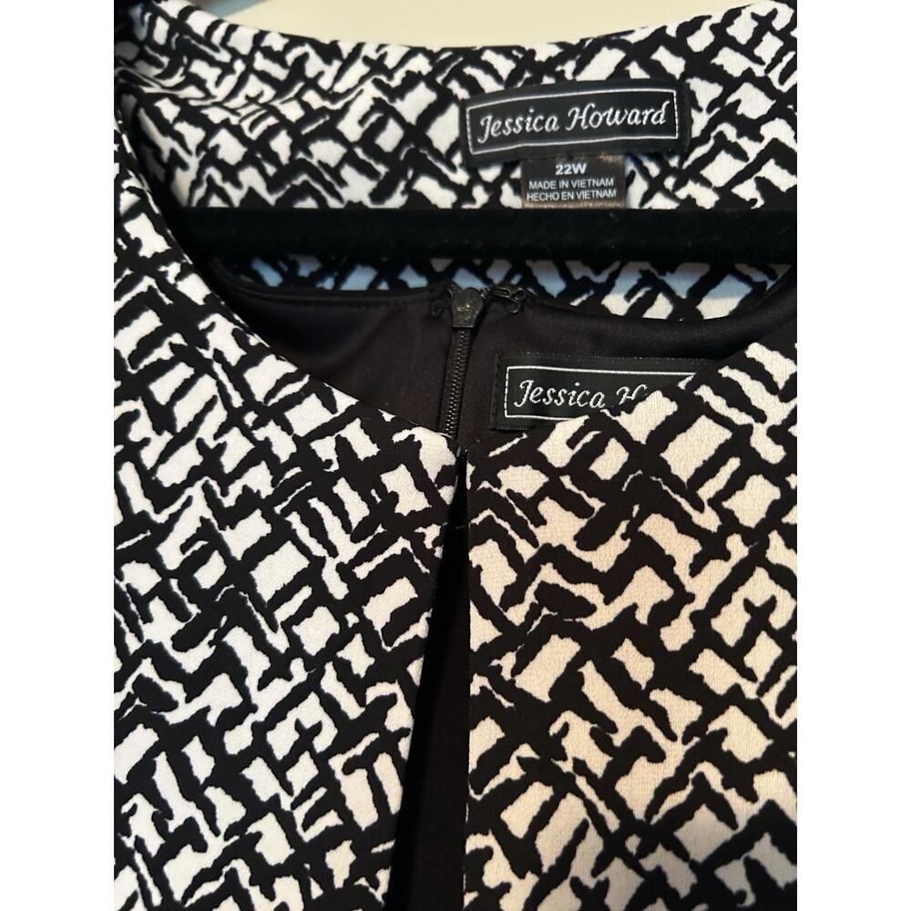 Jessica Howard Two Piece Black & White Maxi Dress 22W - Picture 10 of 14